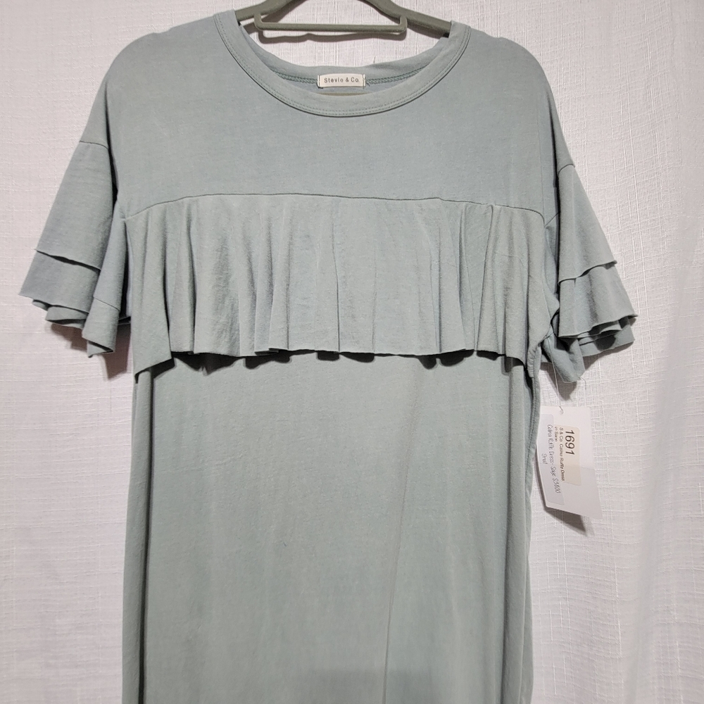 Calina Ruffle Dress in Sage